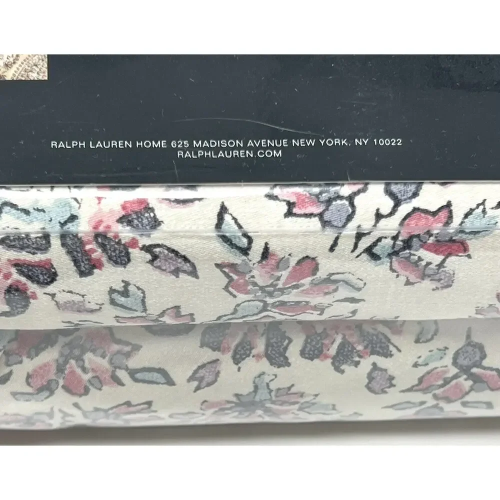 Ralph Lauren Claudia Paisley Full Queen Duvet Cover Set Cream Floral SATEEN